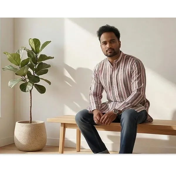 Men_S_Cotton_Blend_Ikat_Printed_Kurta