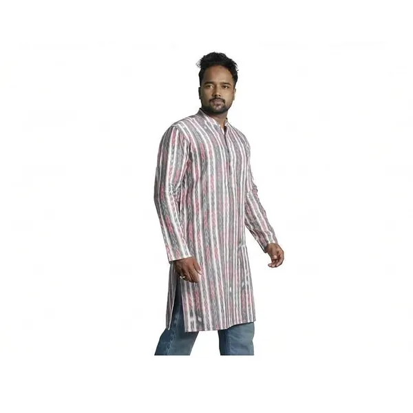 Men_S_Cotton_Blend_Ikat_Printed_Kurta