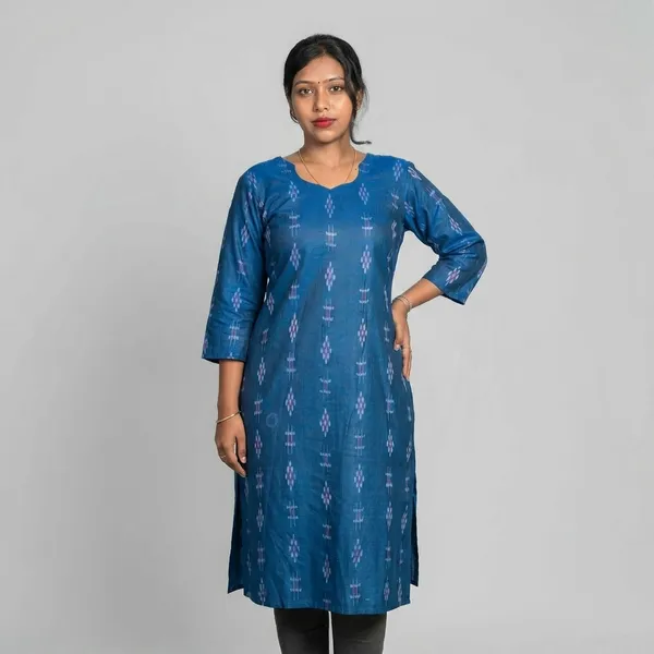 Blue__And_Purple_Adult_Kurti_For_Women