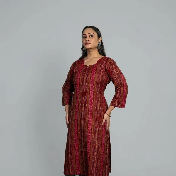 Red__And_Gold_Adult_Kurti_For_Women