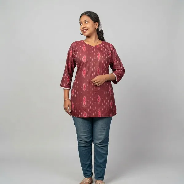 Red_Adult_Short_Kurti_For_Women
