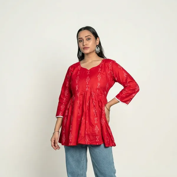 Red__And_Black_Adult_Short_Kurti_For_Women