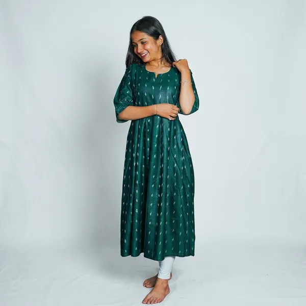Green_Adult_Gherao_Long_Kurti_For_Women