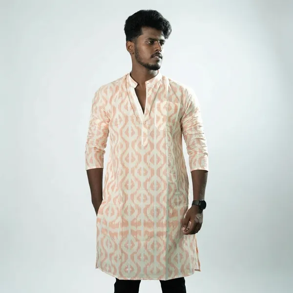 Peach_Adult_Kurta_For_Men