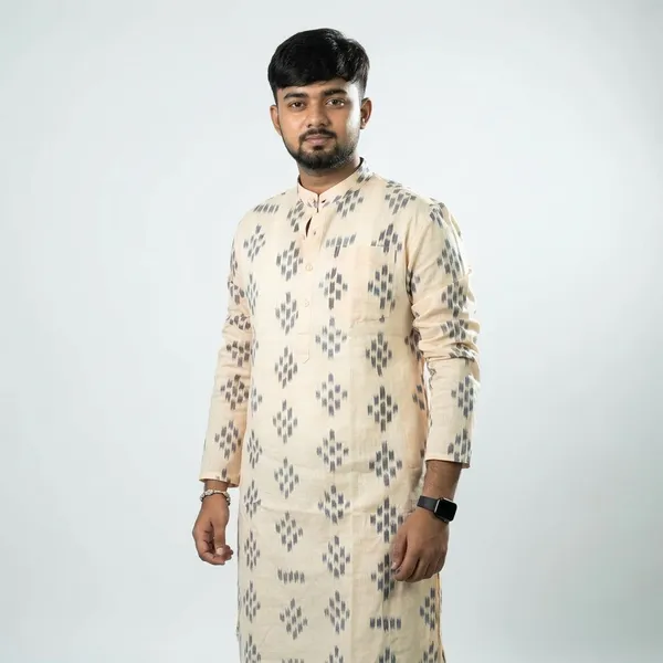 Beige__And_Grey_Adult_Kurta_For_Men