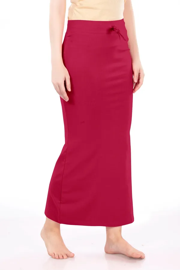 Maroon_Drawstring_Long_Skirt_for_Women