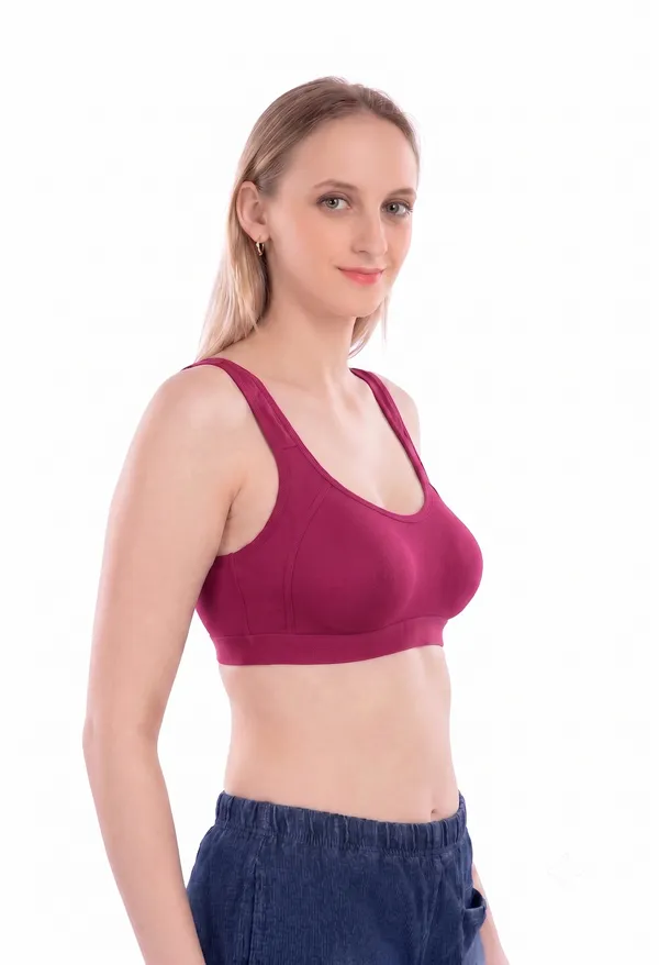 444-Plain-Sports-Bra-Navy,-Petrol-Blue,-Rani-Pink_Multicolor_Fitted_Sports_Bra_Set_For_Women