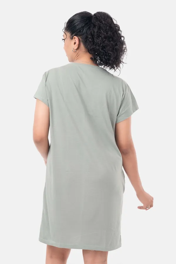 Grey_Graphic_Short_Sleeve_Nightdress_for_Women