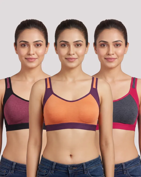 444-Contrast-Sports-Bra-Orange,-Rani-Pink,-Black_Multicolor_Crop_Sports_Bra_For_Women