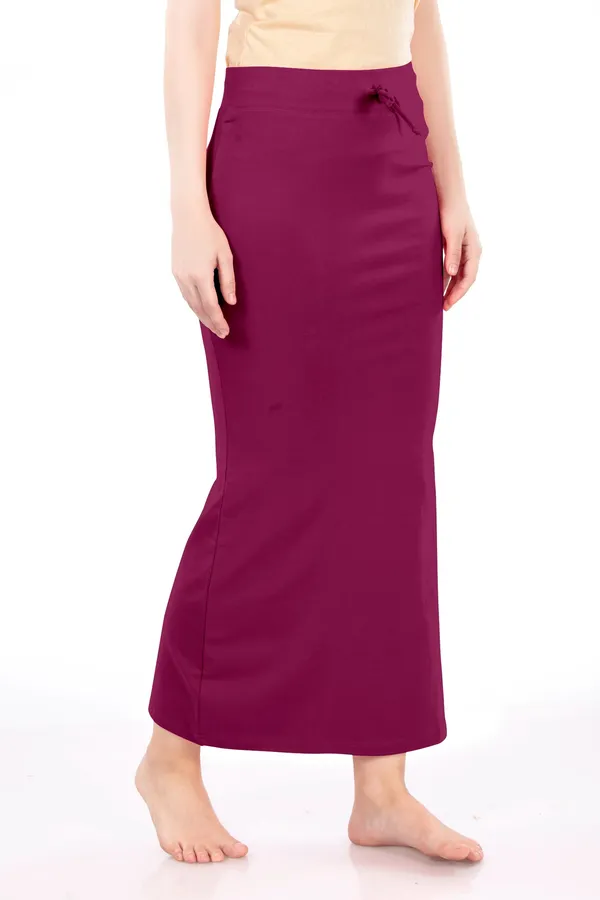 Maroon_Drawstring_Midi_Skirt_for_Women