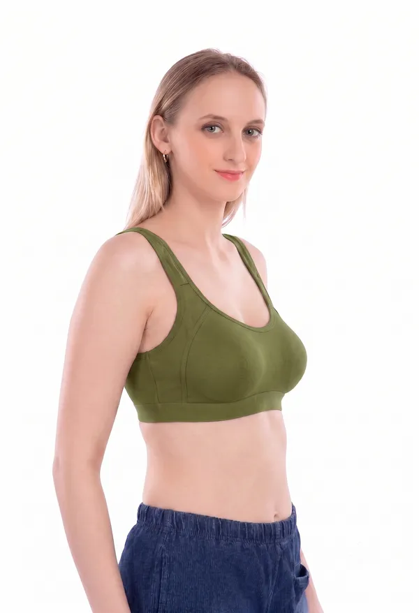 444-Plain-Sports-Bra-Pista-Green,-Corel,-Dark-Purple_Multicolo_Sports_Bra_For_Women