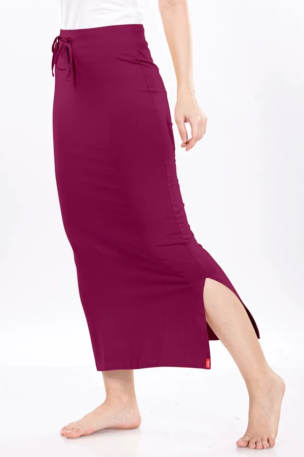Maroon_Drawstring_Midi_Skirt_for_Women