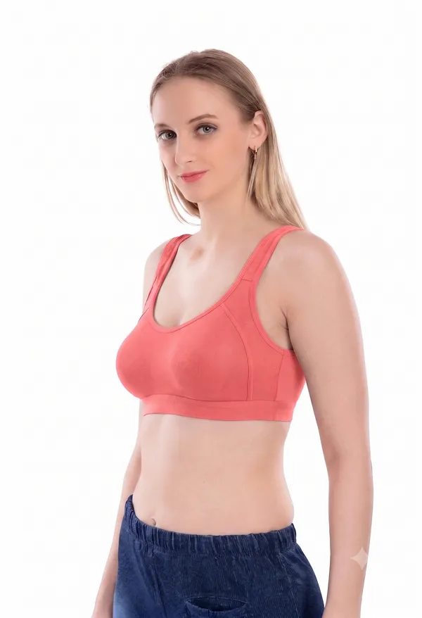 444-Plain-Sports-Bra-Pista-Green,-Corel,-Dark-Purple_Multicolo_Sports_Bra_For_Women