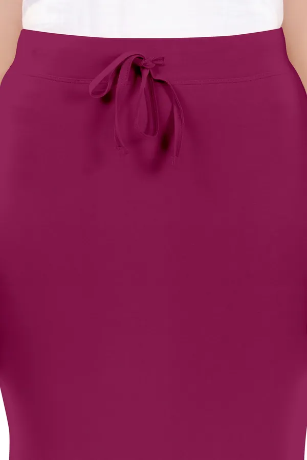 Maroon_Drawstring_Midi_Skirt_for_Women