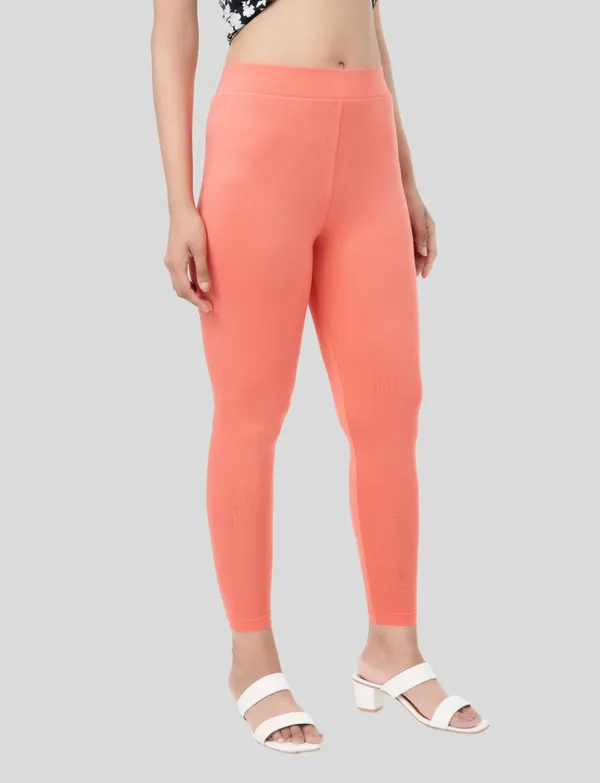 Peach_And_Navy_EcoVero_Slim_Fit_Leggings_for_Women_Pack_Of_2
