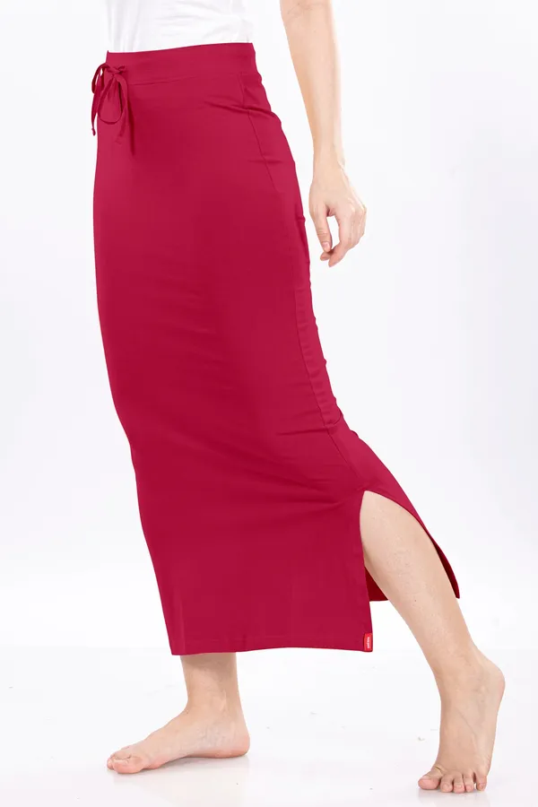 Maroon_Drawstring_Long_Skirt_for_Women