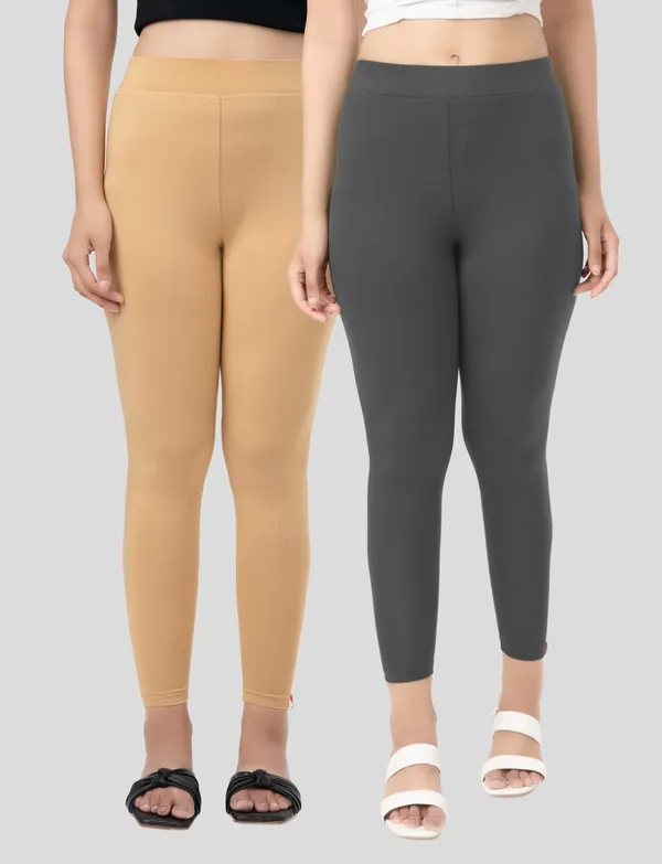 Skin_And_Grey_EcoVero_Slim_Fit_Leggings_For_Women_Pack_Of_2