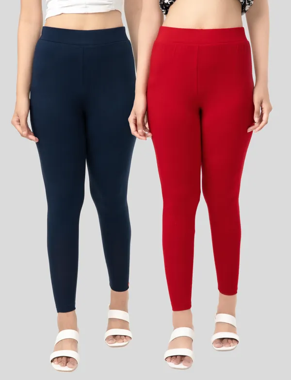 Navy_Blue_And_Red_EcoVero_Slim_Fit_Leggings_for_Women_Pack_Of_2