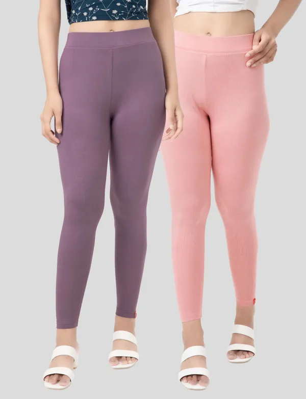 Dusty_Pink_And_Dusty_Purple_EcoVero_Slim_Fit_Leggings_For_Women_Pack_Of_2