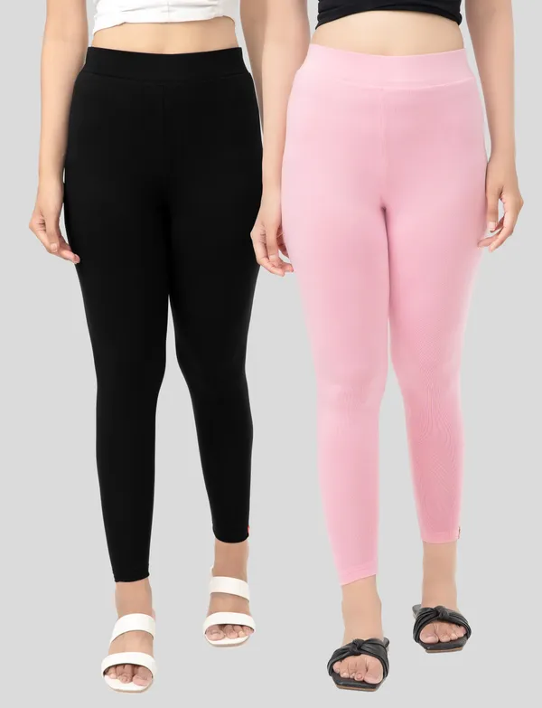 Black_And_Pink_EcoVero_Slim_Fit_Leggings_for_Women_Pack_Of_2