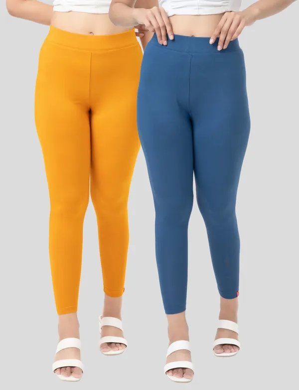 Mustard_And_Blue_EcoVero_Slim_Fit_Leggings_for_Women_Pack_Of_2