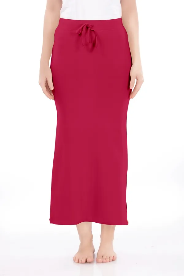 Maroon_Drawstring_Long_Skirt_for_Women
