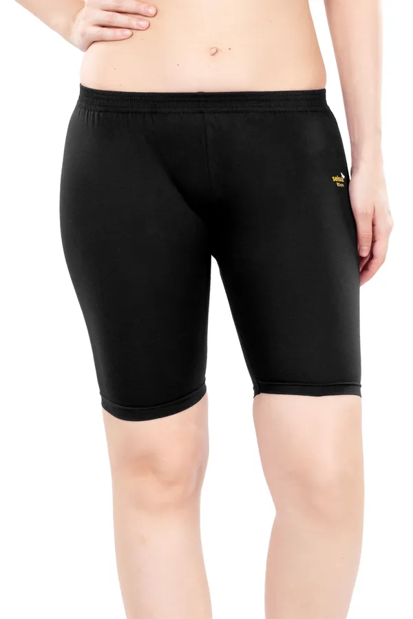 Black_Navy_Brown_Stretch_Fit_Knee-Length_Shorts_for_Women_Pack_Of_3