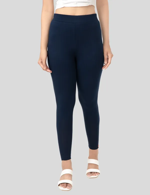 Navy_Blue_And_Cream_EcoVero_Slim_Fit_Leggings_for_Women_Pack_Of_2