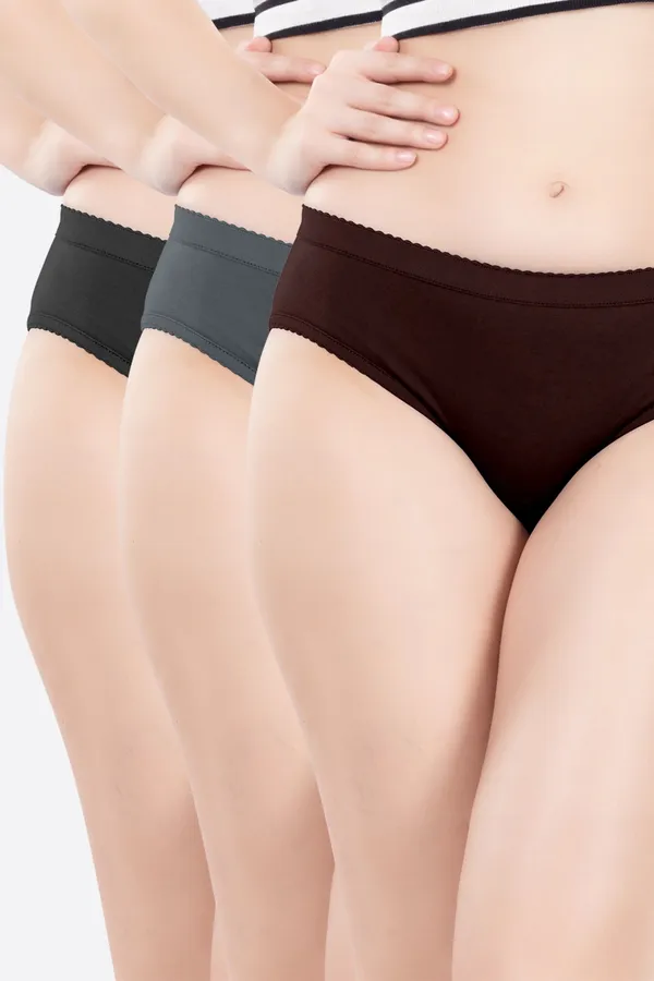 Huma-Oe-Plain-Panties-3_Ebony,-E.Grey,-D.Maroon_Multicolor_Mid_Rise_Briefs_For_Women
