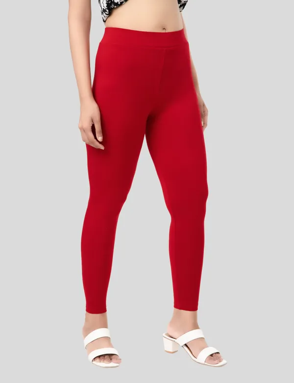 Yellow_And_Red_EcoVero_Slim_Fit_Leggings_for_Women_Pack_Of_2