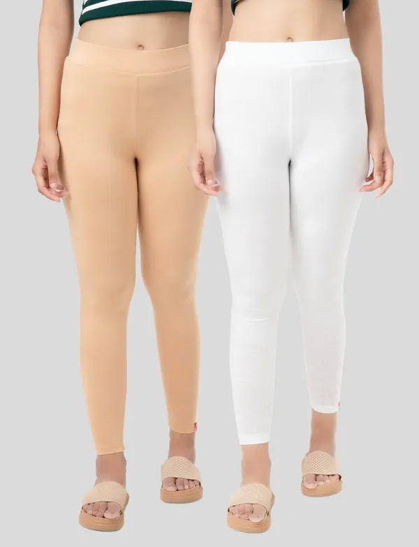 White_EcoVero_Slim_Fit_Leggings_for_Women_Pack_Of_2