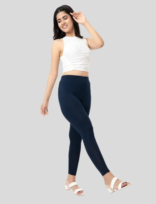 Navy_Blue_And_Cream_EcoVero_Slim_Fit_Leggings_for_Women_Pack_Of_2