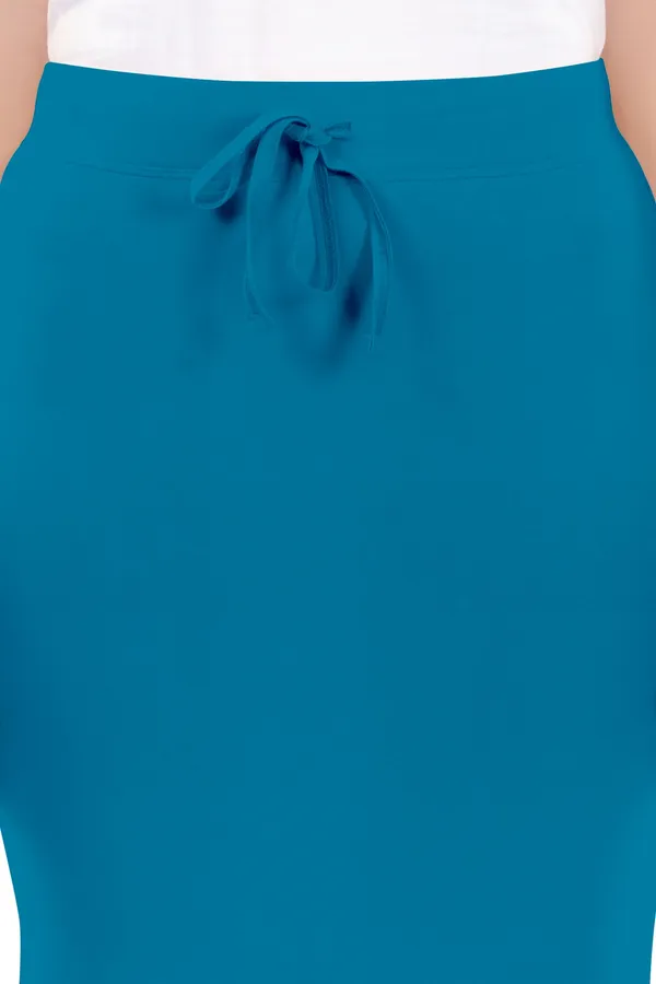 Teal_Drawstring_Long_Skirt_for_Women