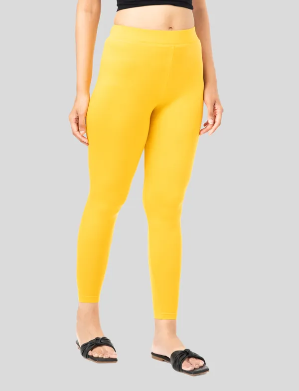 Yellow_And_White_EcoVero_Slim_Fit_Leggings_for_Women_Pack_Of_2