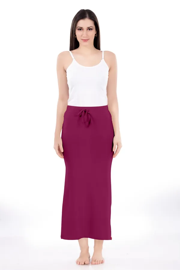 Maroon_Drawstring_Midi_Skirt_for_Women