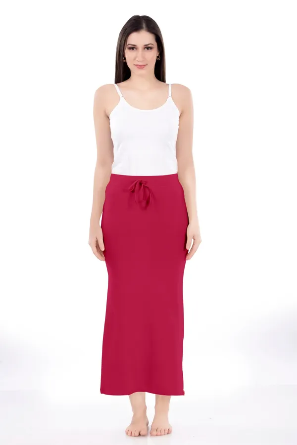 Maroon_Drawstring_Long_Skirt_for_Women
