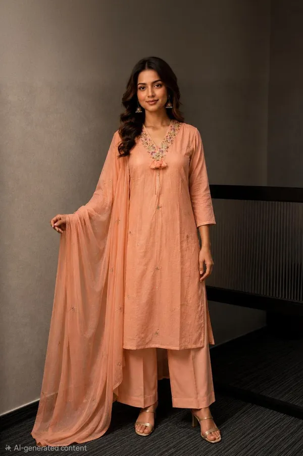 Peach_Embroidered_Kurta_Set_for_Women