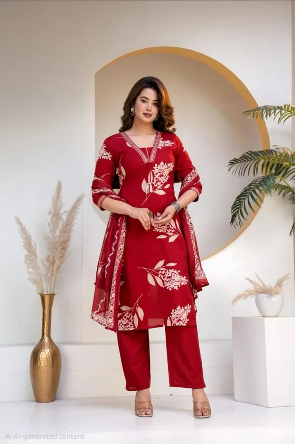 Red_Printed_Straight_Kurta_Set_for_Women
