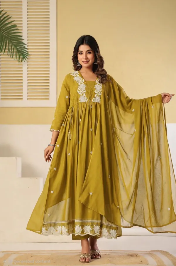 Mustard_Anarkali_Kurta_Set_for_Women