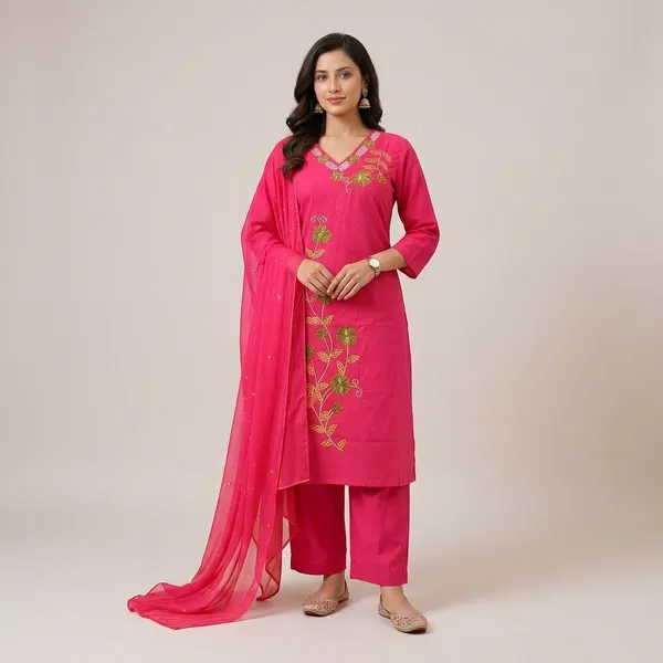 Pink_Cotton_Embroidered_Straight_Kurta_Set_For_Women