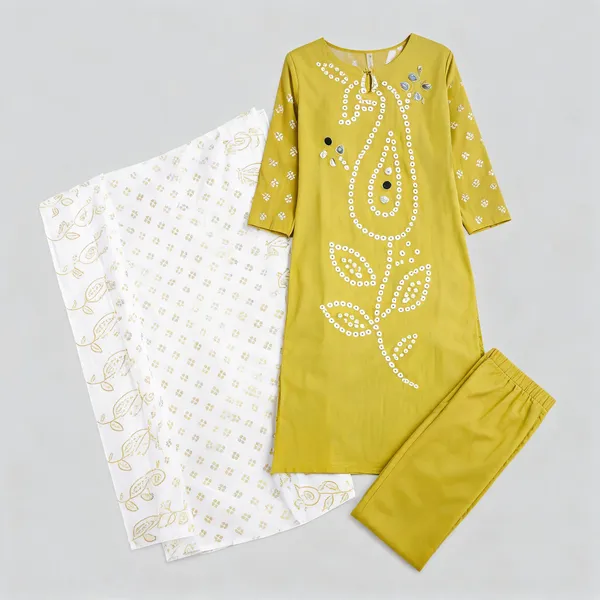 Yellow_Cotton_Printed_Straight_Kurta_Set_For_Women