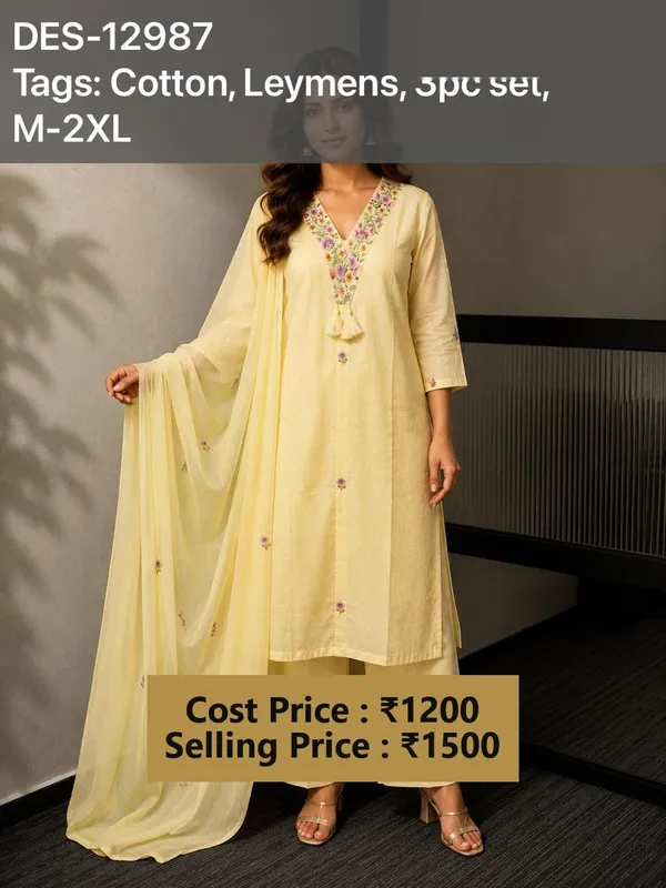 Yellow_Cotton_Straight_Kurta_Set_for_Women