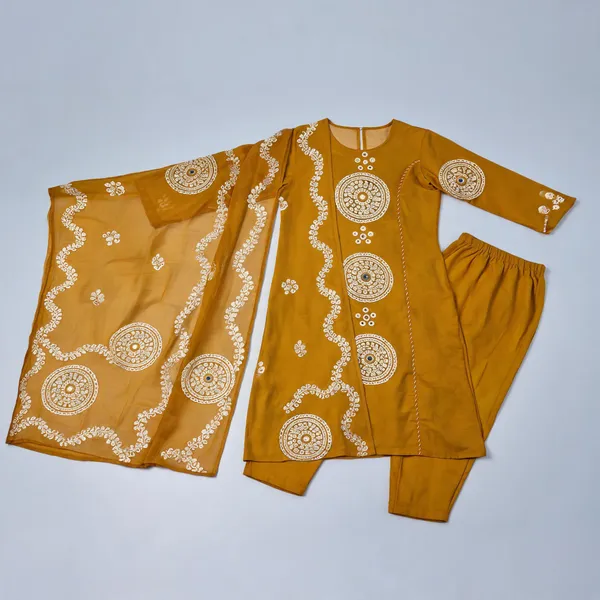 Mustard_Cotton_Printed_Kurta_Set_For_Women