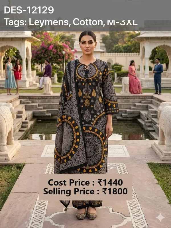 Black_Cotton_Printed_Long_Kurta_for_Women