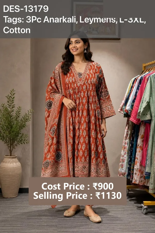 Rust_Cotton_Printed_Anarkali_Suit_Set_for_Women