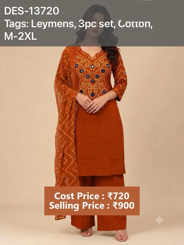 Orange_Cotton_Printed_3_Piece_Kurta_Set_for_Women