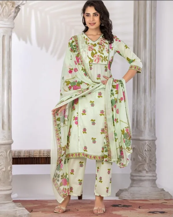 Green_Floral_Print_Straight_Kurta_Set_for_Women