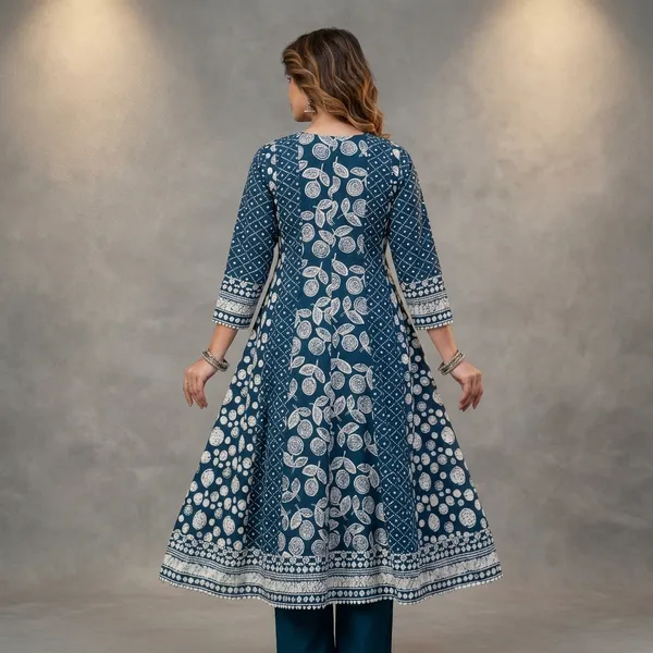 Blue_Cotton_Anarkali_Printed_Kurta_Set_For_Women