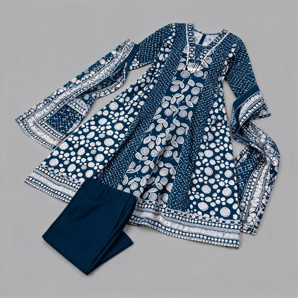 Blue_Cotton_Anarkali_Printed_Kurta_Set_For_Women