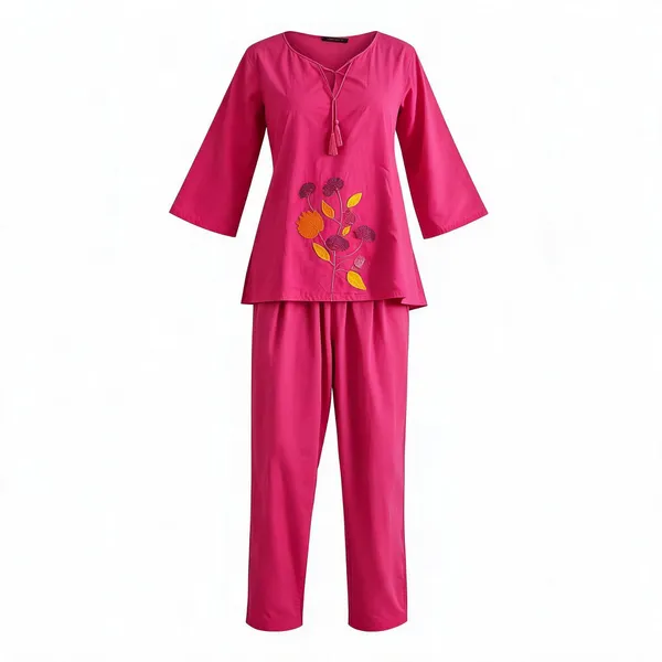 Pink_Cotton_Relaxed_Fit_Co-Ord_Kurta_Set_For_Women
